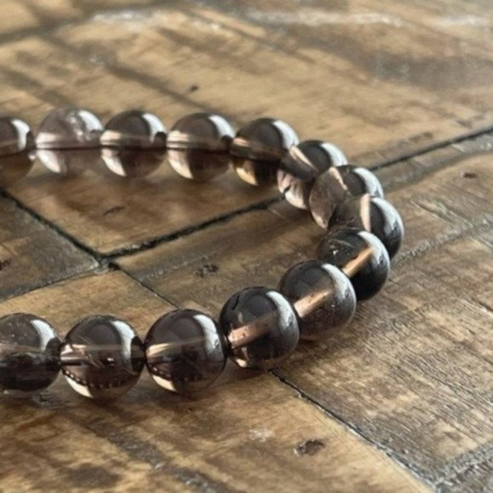 8mm Smokey Quartz Chakra Stretch Bracelet - Picture 2 of 6